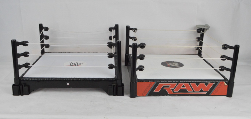 WWE Mattel RAW Full-Scale Wrestling Rings Lot of 2 2013 2017 for Action Figures